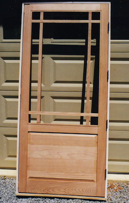 cedar framed screen door